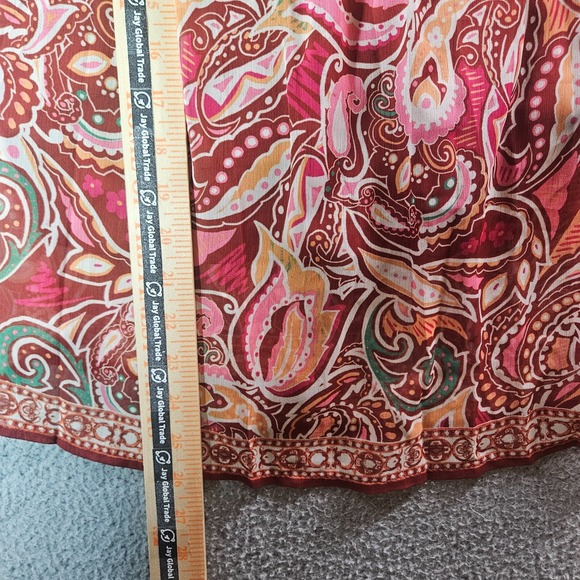 NWOT Flying Tomato Top Blouse Women Large Paisley Print w Inner Tank Maroon Tone - Picture 10 of 12